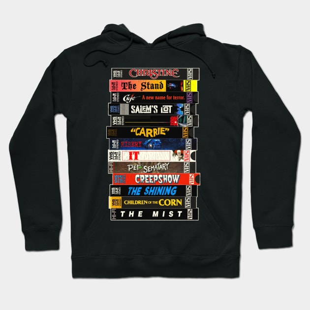 Stephen King VHS Movies Stack Hoodie by darklordpug